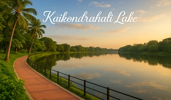 Sarjapur Road skyline near Kaikondrahalli Lake with nature and traffic